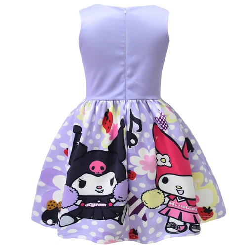 Kuromi Princess Dress Girls Baby Bow Dresses Sleeveless Twirl Dress Summer Gift - Picture 4 of 9