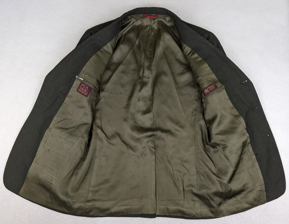 Chaqueta Blazer Abrigo Deportivo Jos A Bank Para Hombre Talla 40R Verde Lana a Cuadros Foto 4 de 4