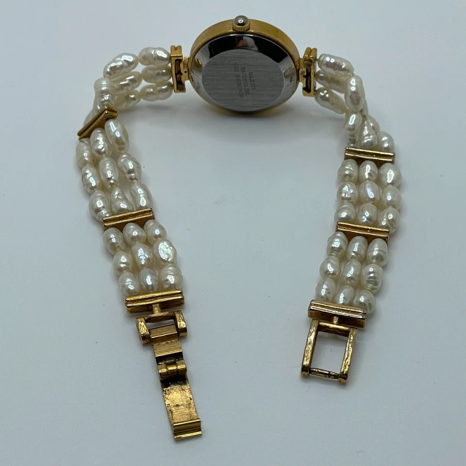 Reloj Majesti Mujer Majestron 22mm Estuche Imperfecto Imitación Perla Banda Cuarzo Analógico Foto 3 de 4