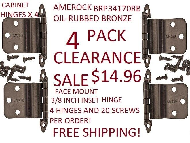 3/8 in. (10 mm) Oil-Rubbed BronzeInset Non Self-Closing, Face Mount Hinge (2-Pack) 3/8 in. (10 mm) Oil-Rubbed BronzeInset Non Self-Closing, Face Mount Hinge (2-Pack)