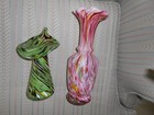 Set of Two Adorable Vintage Murano Hand-Blown Glass Vases — photo 6