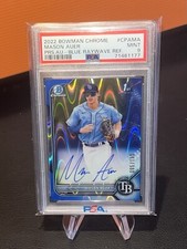 2022 Bowman Chrome Mason Auer Blue Ray Wave Refractor Auto /150 PSA 9 #CPA-MA