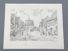 GERMAN ARTIST HEINZ WEHLISCH DRAWING WALLDORF AROUND 1988 AUTOGRAPHED