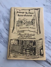 Vintage c1955 Auberge Le Dieux Saint-Gabriel Restaurant Menu Montreal Canada