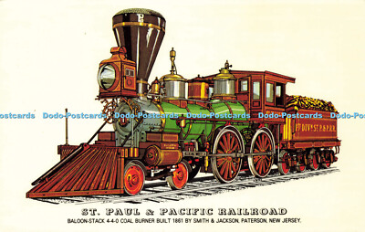 R571367 St Paul and Pacific Railroad Ballon Stack 4 4 0 Kohlebrenner 1861 Smith a