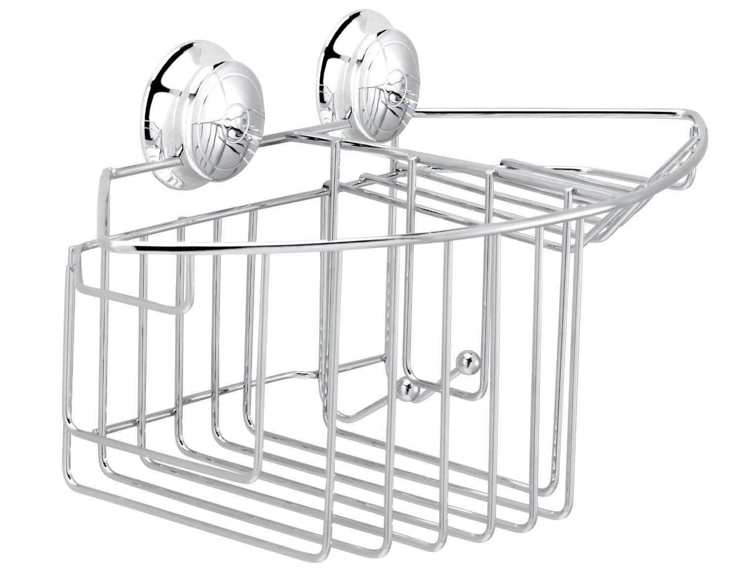 Croydex Twist N Lock Storage Caddy Chrome Suction Fix Bathroom