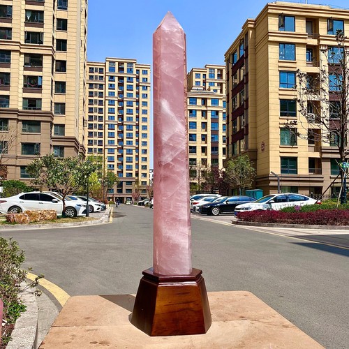 Pink Quartz Point w/ Wood Stand - Single Terminated - Healing Crystal - 24LB - Picture 5 of 13