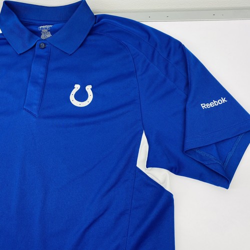 Camisa Polo Reebok Play Dry Indianapolis Colts Para Hombre L Manga Corta Azul NFL AFC - Imagen 2 de 8