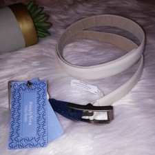 Simply Vera Vera Wang Belt Ivory Medium Solid Silver Hardware