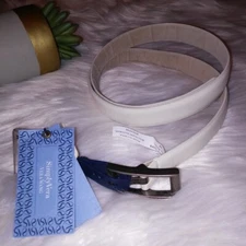 Simply Vera Vera Wang Belt Ivory Medium Solid Silver Hardware