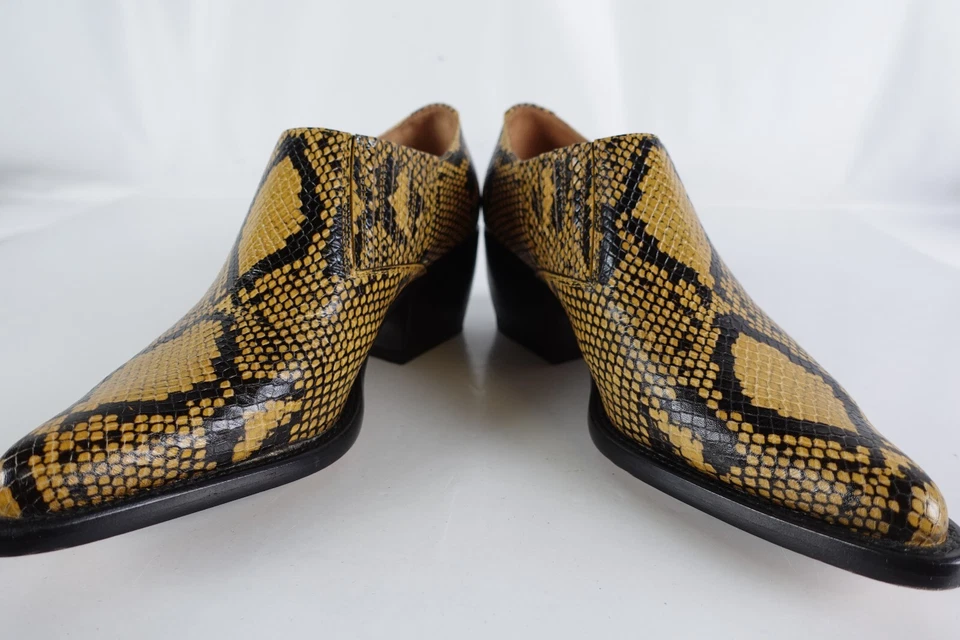 Botas de tornozelo femininas Chloe tamanho 37 estampa de cobra 7 botas pontudas casuais EUA - Imagem 4 de 4