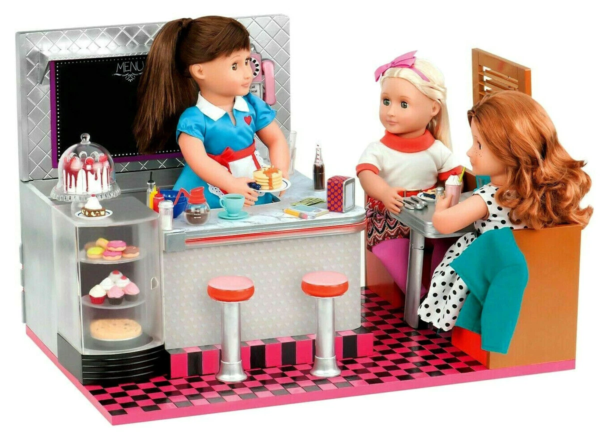 Our Generation BITE TO EAT RETRO DINER - 18 Doll Playset with Accessories  NIB