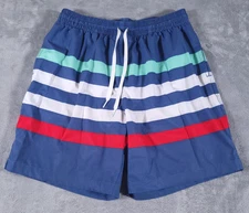 Chubbies Swim Shorts Mens Large Blue Stripe 7" Trunks Mesh Lined Stretch