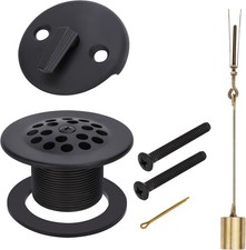 Trip Lever Overflow Faceplate Tub Drain Trim Kit with Linkage Conversion Kit