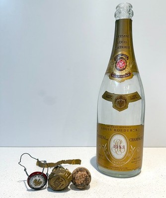 Collectible 1983 Louis Roederer CRISTAL Brut Champagne Bottle + Cork Empty =XLNT