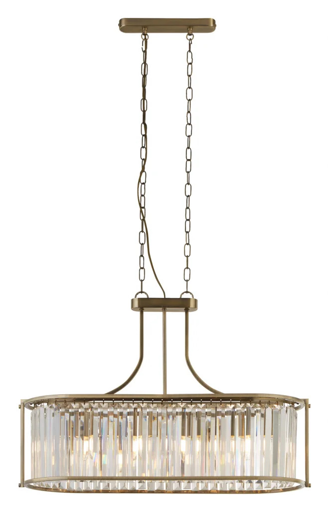Ceiling Light Brass Victoria 5 Bar Antique Searchlight 8095-5AB
