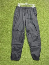 Nike Track Pants Mens Large Black Nylon Lined Zip Ankle Swoosh Logo Athletic