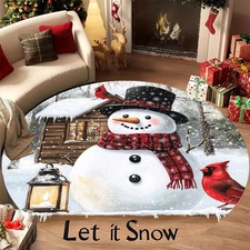 850gm² Velvet Snowman Pattern Floor Mat, Thickened and Wear-Resistant, Suitable
