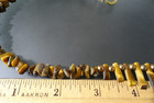 Vintage Chip Bead Tiger Eye Bib Style Necklace Toggle Clasp 22" long — photo 3