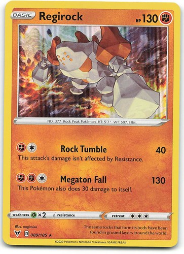 Regirock 089/185 Holo Rare Vivid Voltage Pokemon