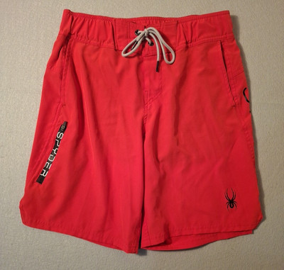 Spyder Swim Shorts Mens Small UV Protection Surf Sand Sun Athletic Workout Red