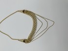 Vintage Gold Tone Metal Multi Strand Chain Necklace — photo 6