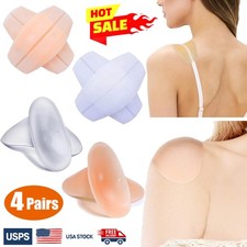 2/4 Pairs Women's Silicone Bra Strap and Shoulder Pads Set Non-Slip Pliable Pads