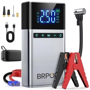 BRPOM 7500A Car Jump Starter 150PSI Air Compressor 12V Power Bank