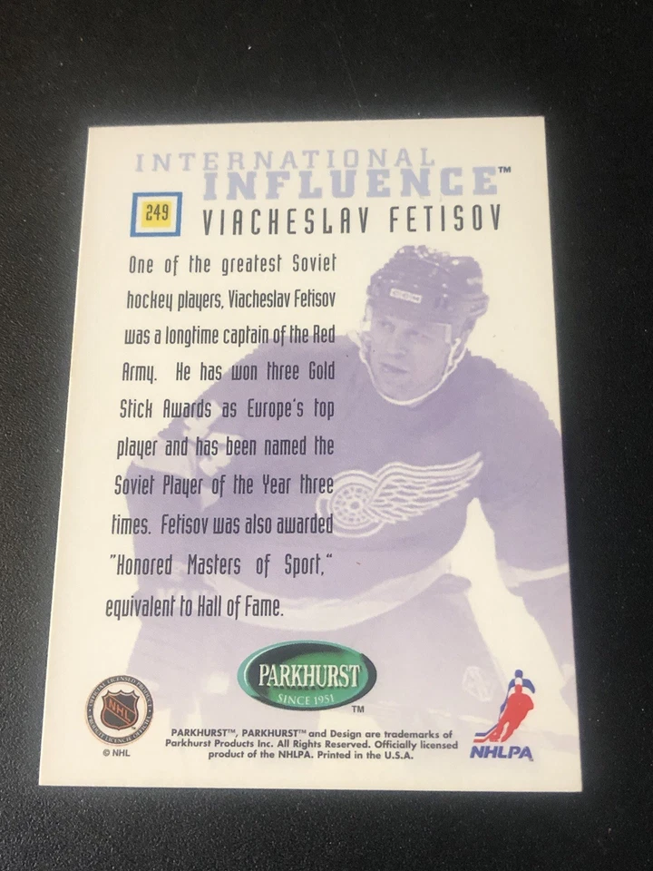 1995-96 Parkhurst International Emerald Ice Viacheslav Fetisov #249 HOF - Image 2 of 2