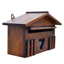 Wooden Wall Mounted Post Box Rainproof Suggestion Letter Box for Home Company