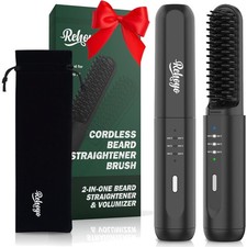beard straightener cordless heated hair comb men's grooming ionic technology