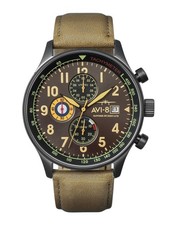 AVI-8 Hawker Hurricane Chronograph Leather Strap Quartz AV-4011-0E Men's Watch