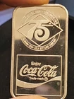 Vintage Coca Cola Anniston, Alabama 75th Anniv 1 oz .999 Silver Art Bar