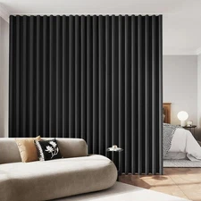 Extra Wide 8ft Wide Room Divider Blackout Curtains with Hooks, Thermal Insula...