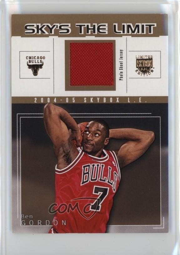 2004-05 Skybox LE Sky's the Limit Gold Jersey 50/50 Ben Gordon Rookie RC 17a5
