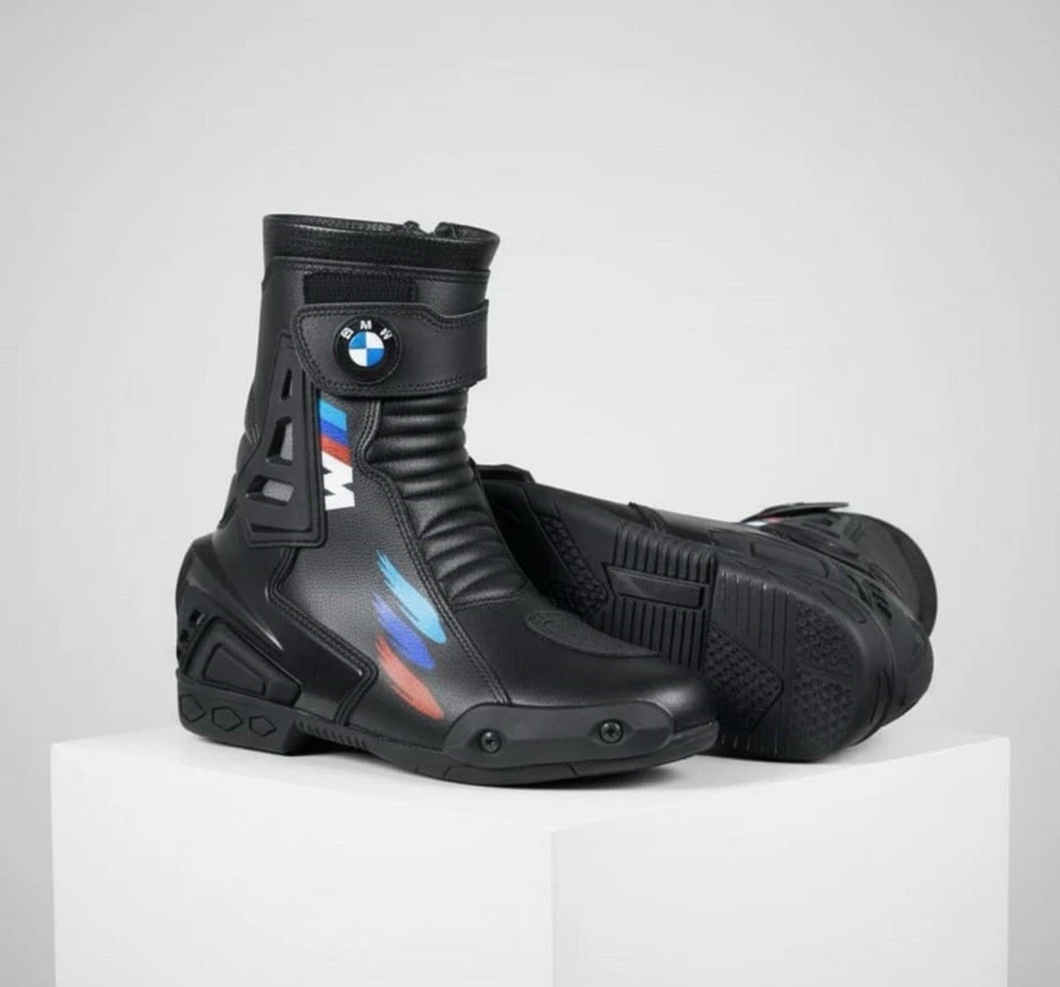 BMW S1000RR Leather Motor cycle Raching boots Premium motorbike Riding shoes. - Image 3 of 4