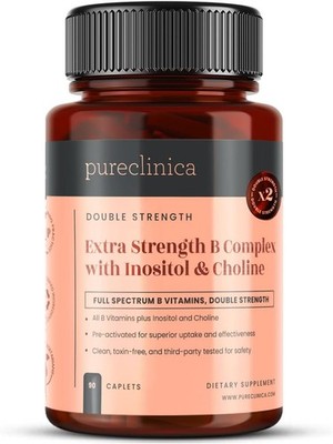 pureclinica Extra Strength B Complex with Inositol&Choline x 90 Caplets C High-P