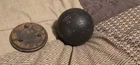 Civil War Original Artillery Iron Cannonball and Base Militaria Antique