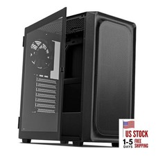 EC2 Black ATX Mid Tower PC Case, Type-C Ready, Supports 50 Series Graphics