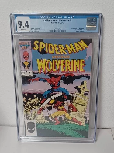 SPIDER-MAN versus WOLVERINE #1 (Marvel, 1987) CGC Graded 9.4 ~ White Pages