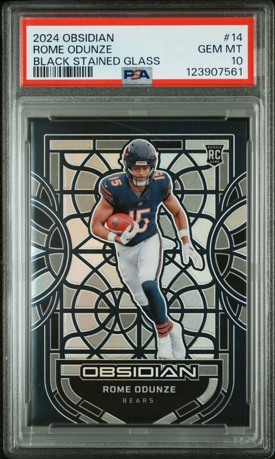 Rome Odunze Panini Obsidian Black Stained Glass #14 Base