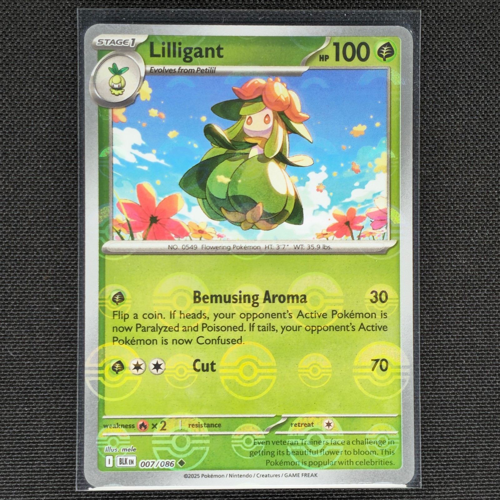 Lilligant - 007/086 - Pokeball Holo - Black Bolt - Pokemon Card - NM/M