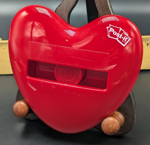 Post-it Note Pop Up Dispenser Red Heart Shaped Desk Home Office Dorm Valentine