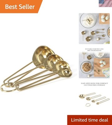 Richburn 4-Piece Gold Stainless Steel Measuring Spoons Set   Durable and Styl...