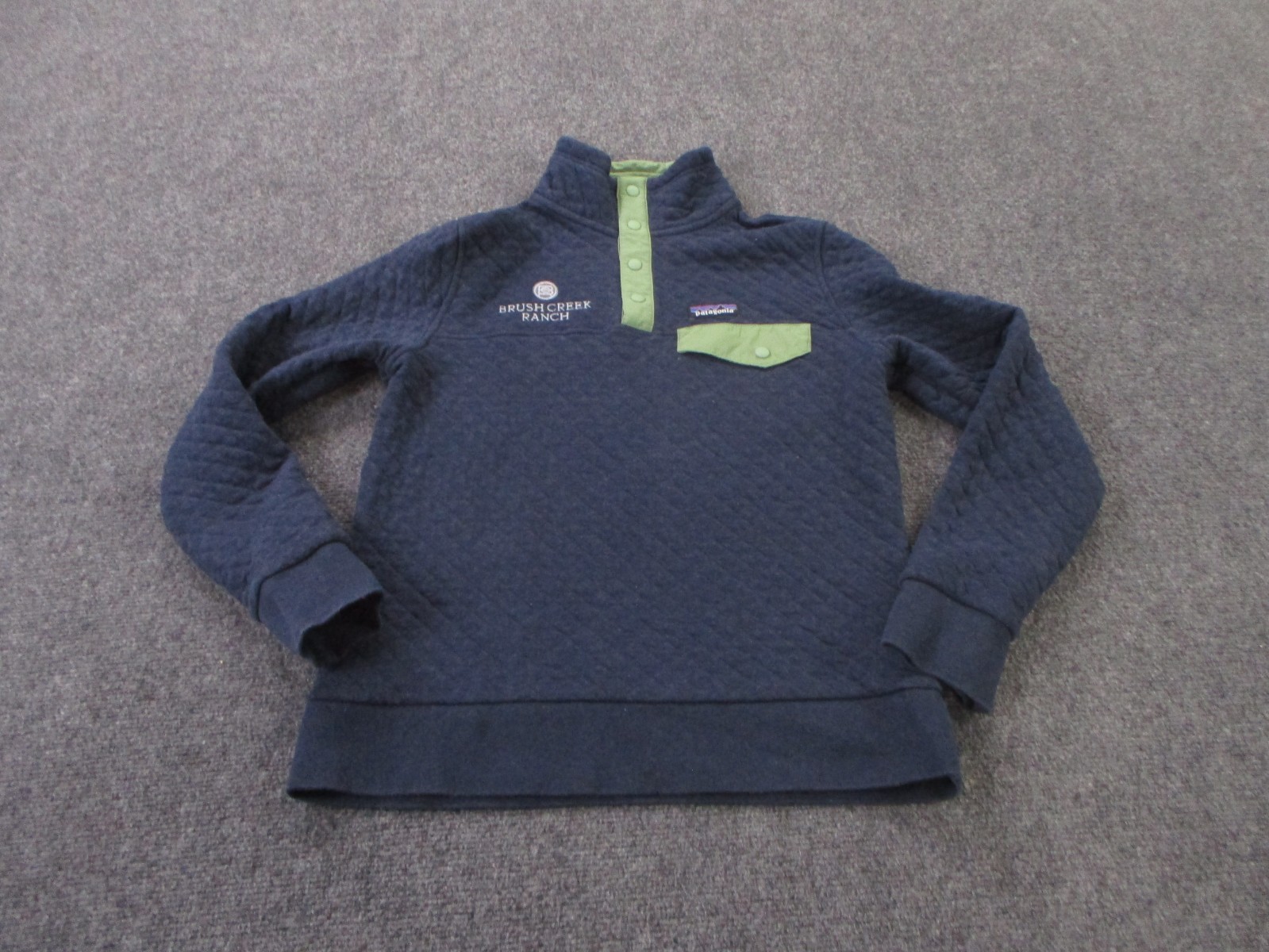 Patagonia Jacket Women S Blue Quilted Snap T Sweater Cotton Jumper Outdoor 25282