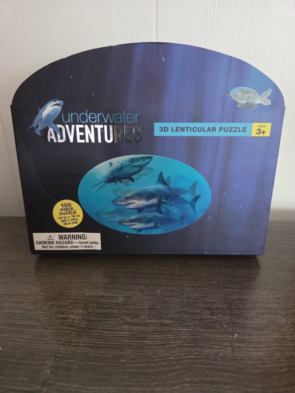 Underwater Adventures - Sharks 3D Lenticular Puzzle 100 Pieces 18x12