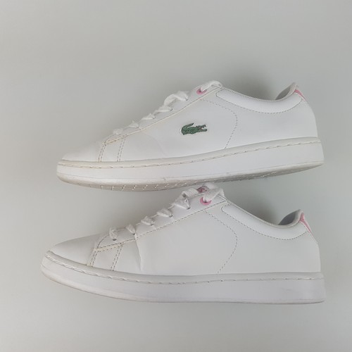 Girl's LACOSTE 'Carnaby Evo' 3 US Shoes White Sneakers Kids | 3+ Extra 10% Off - Picture 6 of 9