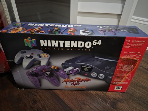 Nintendo 64 Atomic Purple Controller Console Bundle Complete In Original Box 