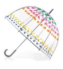 Totes Bubble Umbrella Dots Rainy Weather Extra Long Interior NEW with Tags