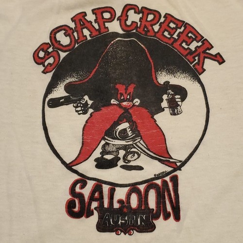 Vintage 1970s Soap Creek Saloon Austin Texas Ringer Tshir XL Yosemite Sam Shirt - Picture 4 of 22